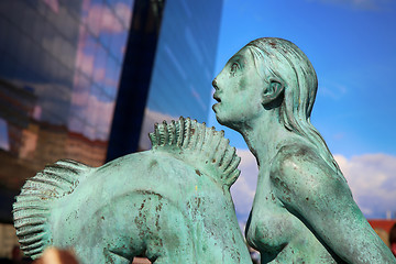 Image showing Mermaid statue in Copenhagen, Denmark