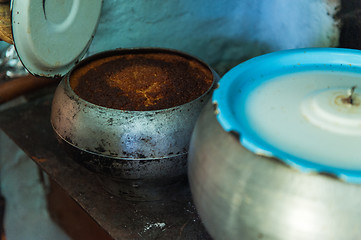 Image showing cooking meals in a Russian stove