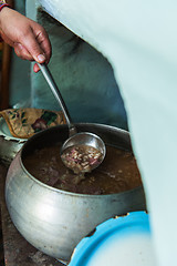 Image showing cooking meals in a Russian stove