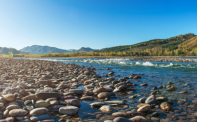 Image showing Fast mountain river in Altay