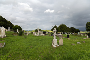 Image showing old celtic cemetery graveyard in ireland