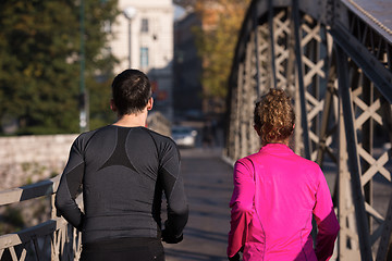 Image showing young  couple jogging