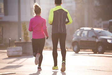 Image showing young  couple jogging