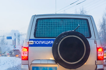 Image showing Russian police car on street