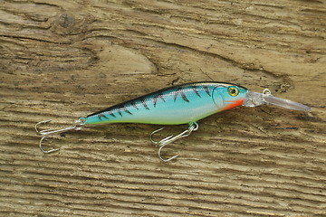 Image showing  striped wobbler bait for fishing