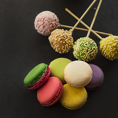 Image showing French colorful macarons