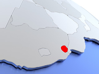 Image showing Swaziland on world map
