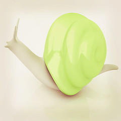 Image showing 3d fantasy animal, snail on white background . 3D illustration. 