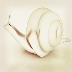 Image showing 3d fantasy animal, snail on white background . 3D illustration. 