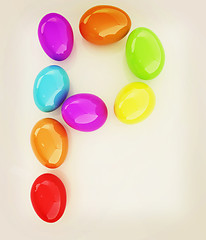 Image showing Alphabet from colorful eggs. Letter \