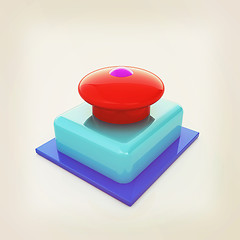 Image showing Emergency Button 3d icon. 3D illustration. Vintage style.