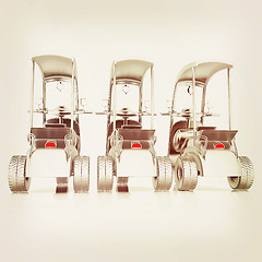 Image showing scooters. 3D illustration. Vintage style.