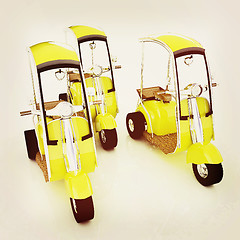 Image showing scooters. 3D illustration. Vintage style.