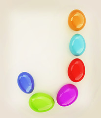 Image showing Alphabet from colorful eggs. Letter \