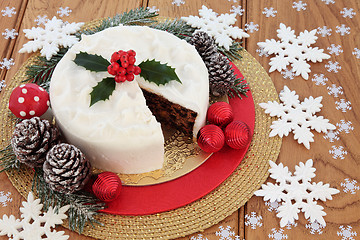 Image showing Iced Christmas Cake Still Life