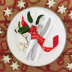 Image showing Christmas Decorative Table Setting