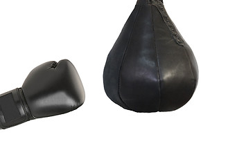 Image showing Boxing glove and a punching bag