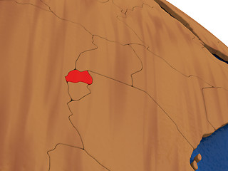 Image showing Rwanda on wooden globe