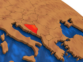 Image showing Bosnia on wooden globe