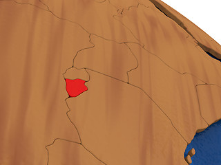 Image showing Burundi on wooden globe