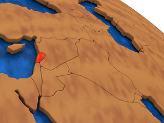 Image showing Lebanon on wooden globe