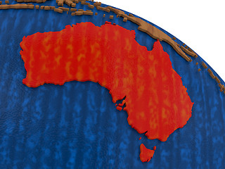 Image showing Australia on wooden globe