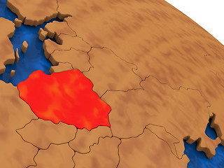 Image showing Poland on wooden globe