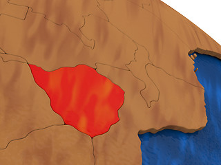 Image showing Zimbabwe on wooden globe