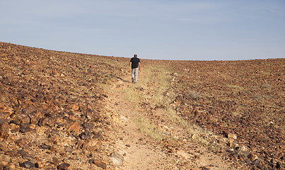 Image showing Wide angle panorama of Desert landscape