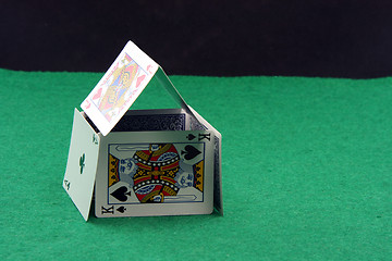 Image showing playing cards house