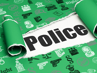 Image showing Law concept: black text Police under the piece of  torn paper