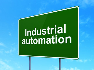 Image showing Industry concept: Industrial Automation on road sign background