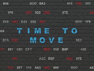 Image showing Time concept: Time to Move on wall background