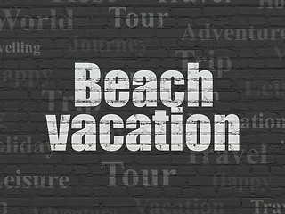 Image showing Vacation concept: Beach Vacation on wall background