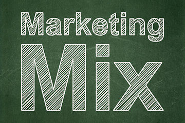 Image showing Marketing concept: Marketing Mix on chalkboard background
