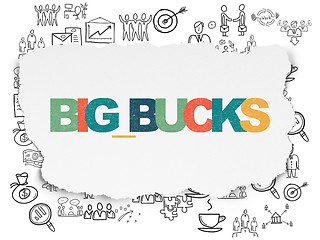 Image showing Finance concept: Big bucks on Torn Paper background