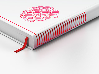 Image showing Science concept: closed book, Brain on white background