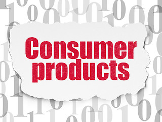 Image showing Business concept: Consumer Products on Torn Paper background