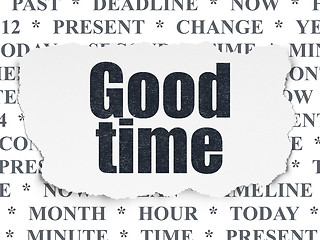 Image showing Timeline concept: Good Time on Torn Paper background