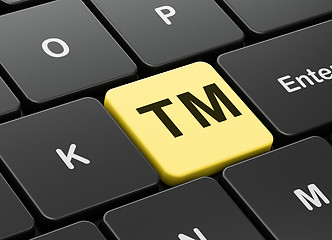 Image showing Law concept: Trademark on computer keyboard background