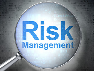 Image showing Finance concept: Risk Management with optical glass