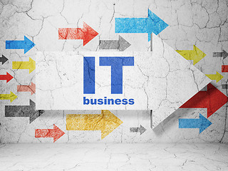 Image showing Business concept: arrow with IT Business on grunge wall background