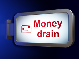 Image showing Money concept: Money Drain and Credit Card on billboard background
