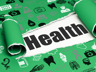 Image showing Health concept: black text Health under the piece of  torn paper