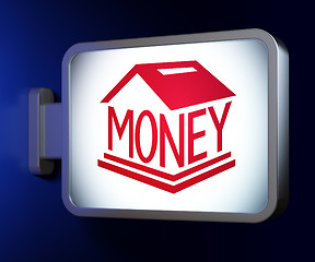 Image showing Money concept: Money Box on billboard background