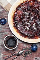 Image showing Seasonal pie with plums