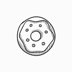 Image showing Doughnut sketch icon.