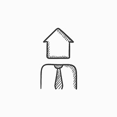 Image showing Real estate agent sketch icon.