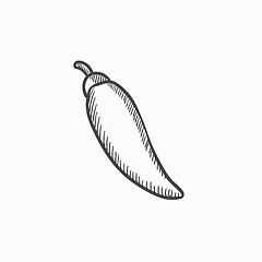 Image showing Chilli sketch icon.
