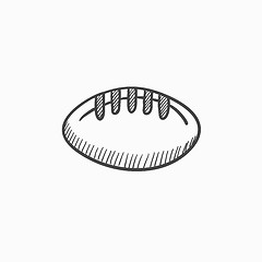 Image showing Rugby football ball sketch icon.